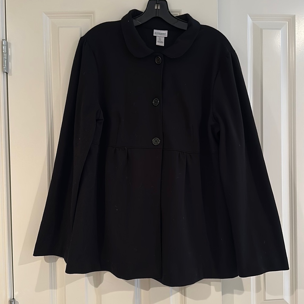 Black maternity cotton coat blazer